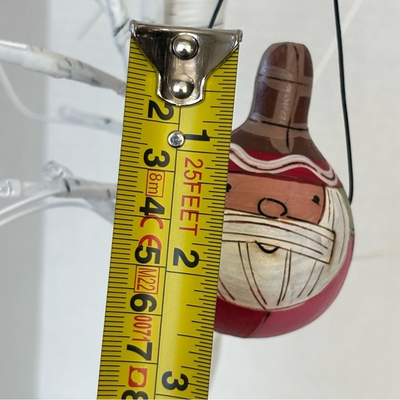 Unique Gourd Etched Santa Claus Christmas Ornament Rattle Hand Carved - Picture 7 of 7